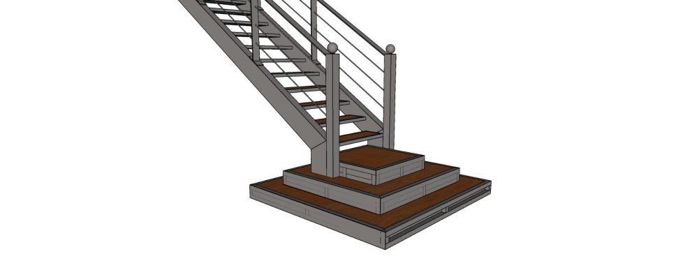 Escalier quart tournant projet 3D